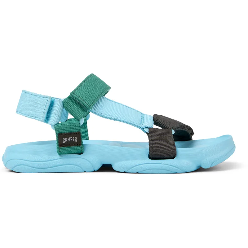 CAMPER Karst Sandal - Πέδιλα Για Ανδρικα - Μπλε,Πράσινο,Γκρι, Μέγεθος 39, Cotton fabric