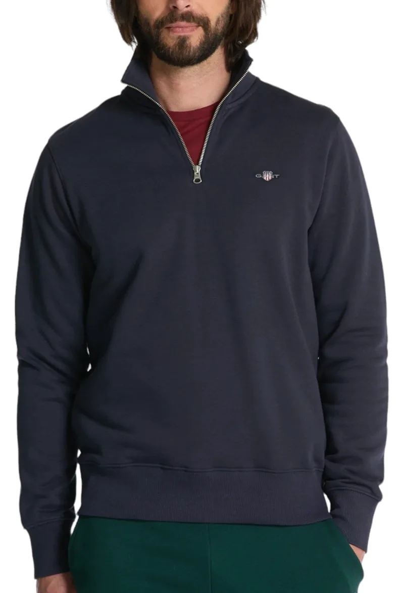 Μπλούζα Μακρυμάνικη Gant Reg Shield Half Zip 2008005-433-EVENING BLUE Ανδρικό