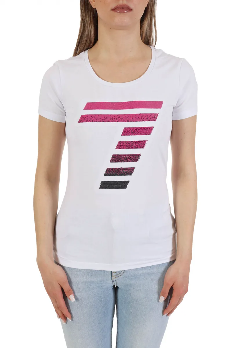 EMPORIO ARMANI 7 T-SHIRT WOMAN JERSEY 7 ΠΑΓΙΕΤΑ ΛΕΥΚΟ