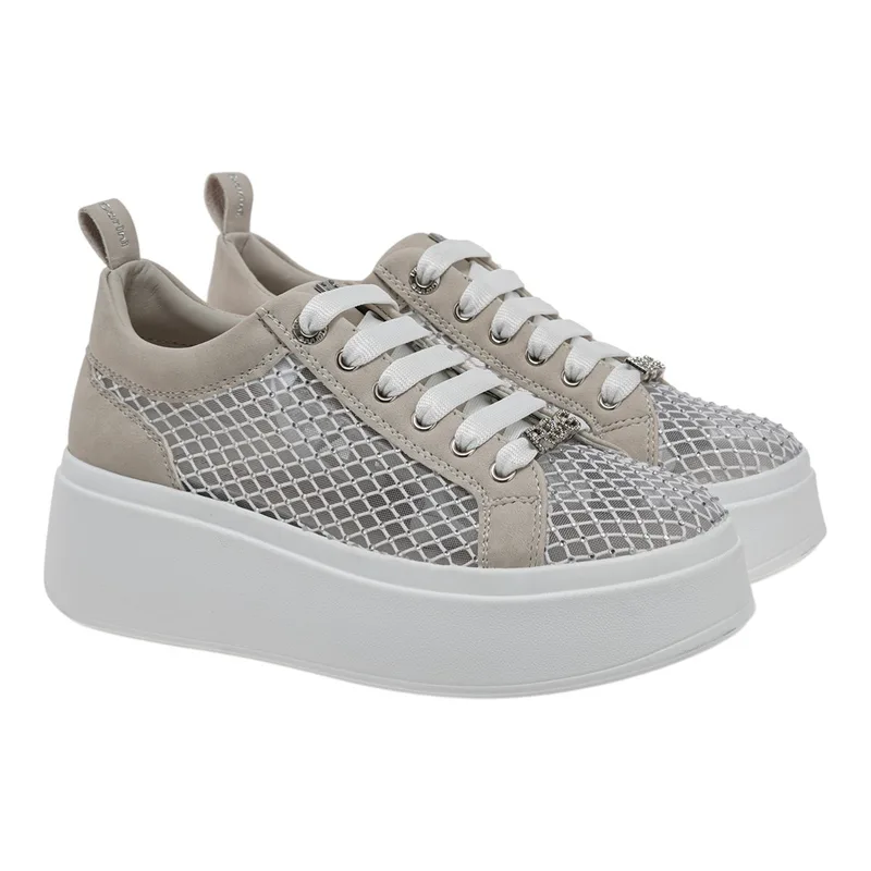 Renato Garini Γυναικεία Παπούτσια Sneakers 615-19R Off White Φιλτιρέ Στρας W119R61534V4