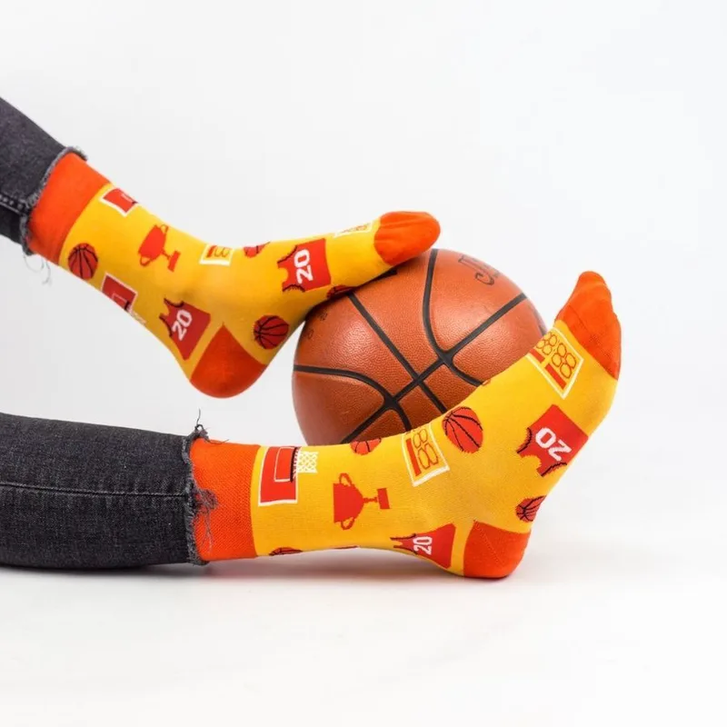 Ανδρικές fashion κάλτσες BASKETBALL Βαμβακερές Livoni 20112 Πορτοκαλί