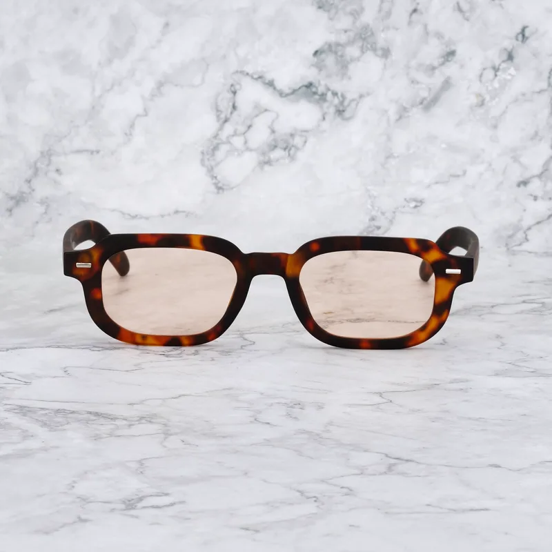 BROOK Tinted Sunglasses | Matt Tortoise | Peach Shades | Explicit Poets Sunglasses