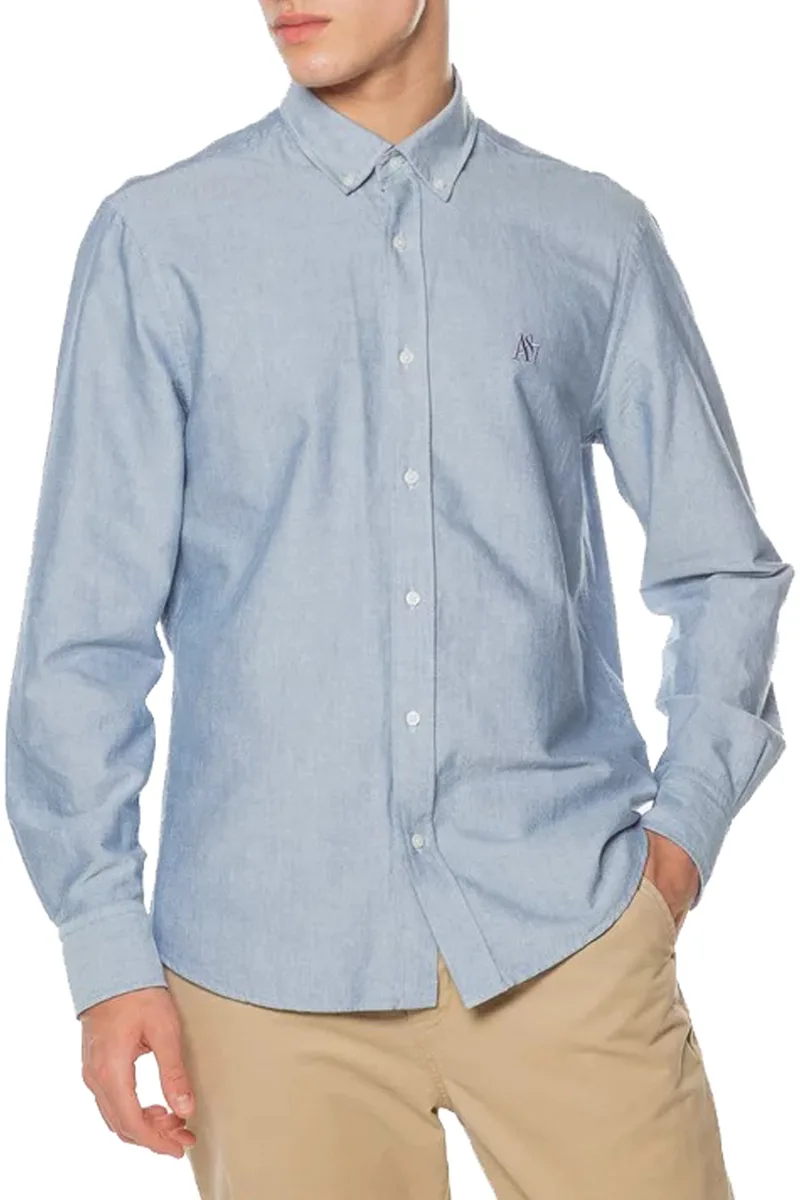 Πουκάμισο Μακρυμάνικο Aeropostale Essential Plain Oxford NF532-NAVY Ανδρικό