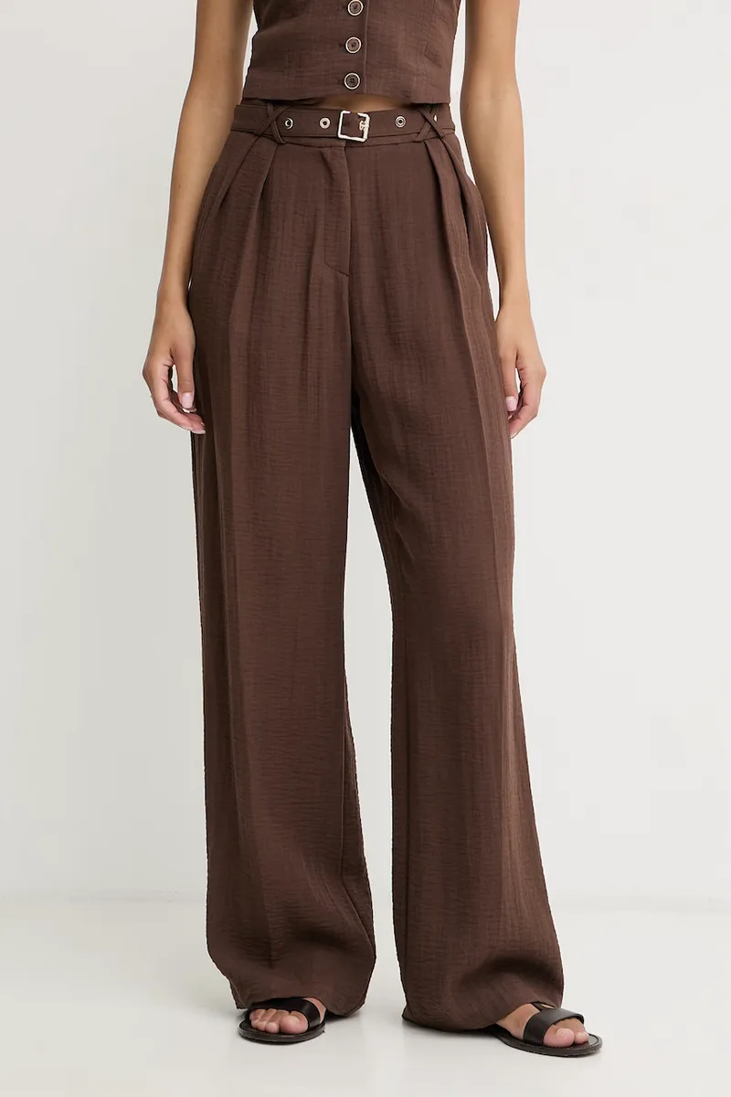 Simona Corsellini παντελόνι wide leg γυναικείο με βισκόζη