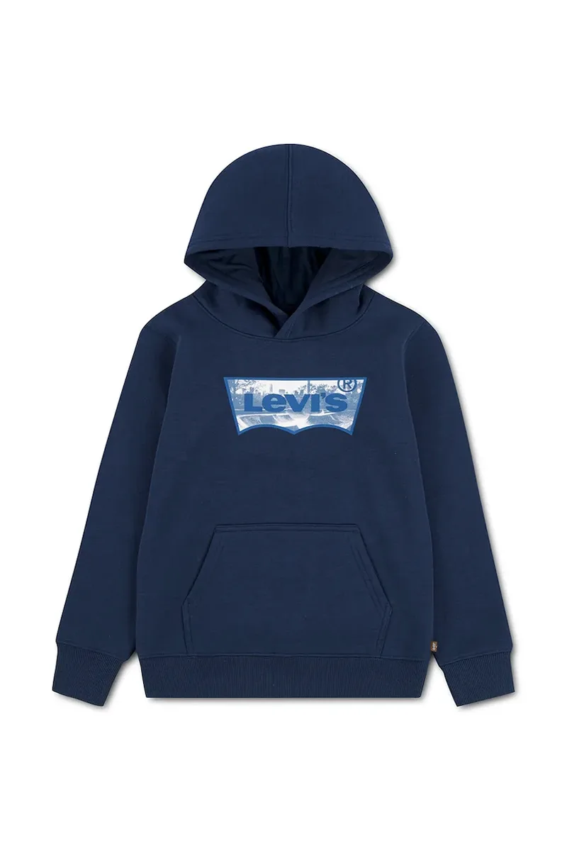 Levi's μπλούζα με κουκούλα παιδική με βαμβάκι SKATE PARK BATWING HOODIE