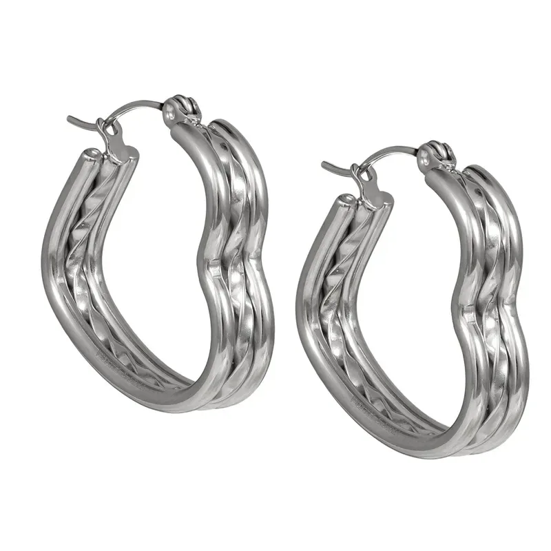 Γυναικείοι κρίκοι σε σχήμα καρδιάς Visetti Stainless Steel 52AO-SC005S 52AO-SC005S Ατσάλι