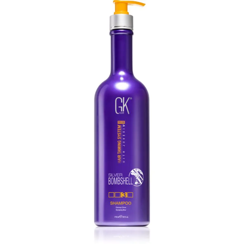 GK Hair Silver Bombshell σαμπουάν για ξανθά μαλλιά εξουδετέρωση των πορτοκαλί αποχρώσεων 710 ml