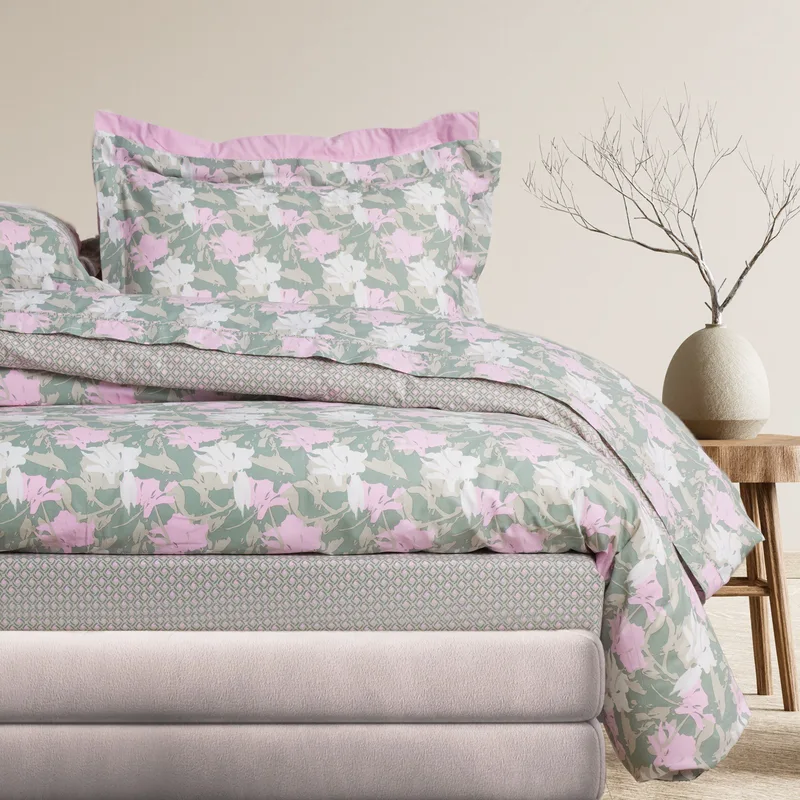 Σετ Σεντόνια Υπέρδιπλα 4 Τεμαχίων Das Home 3175 Green-Ροζ 240x260