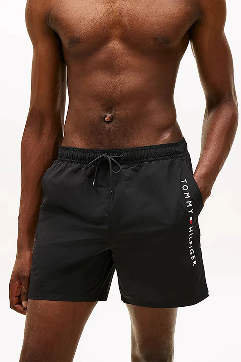 Tommy Hilfiger αντρικό μαγιό Original Logo Mid Length Swim Shorts-UM0UM03748-BDS