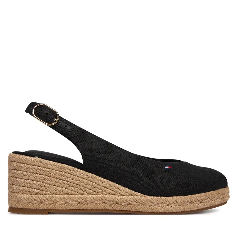 Εσπαντρίγιες Tommy Hilfiger Mid Wedge Espad Slingback FW0FW09228 Μαύρο