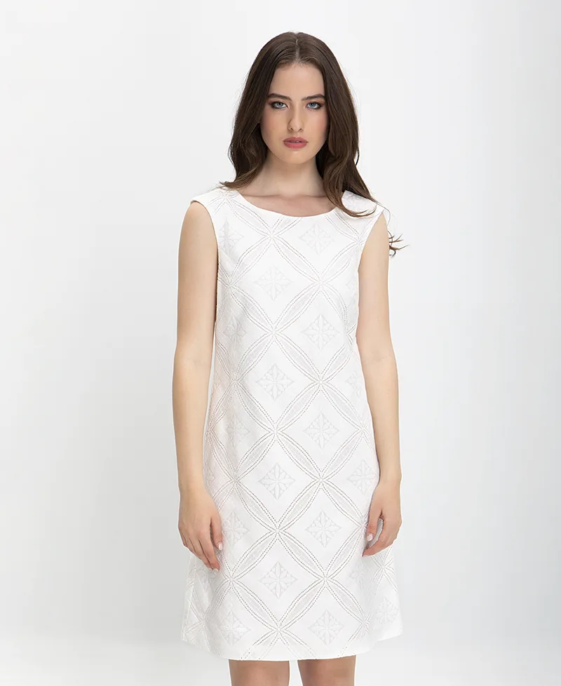 Φόρεμα Broderie σε Ivory