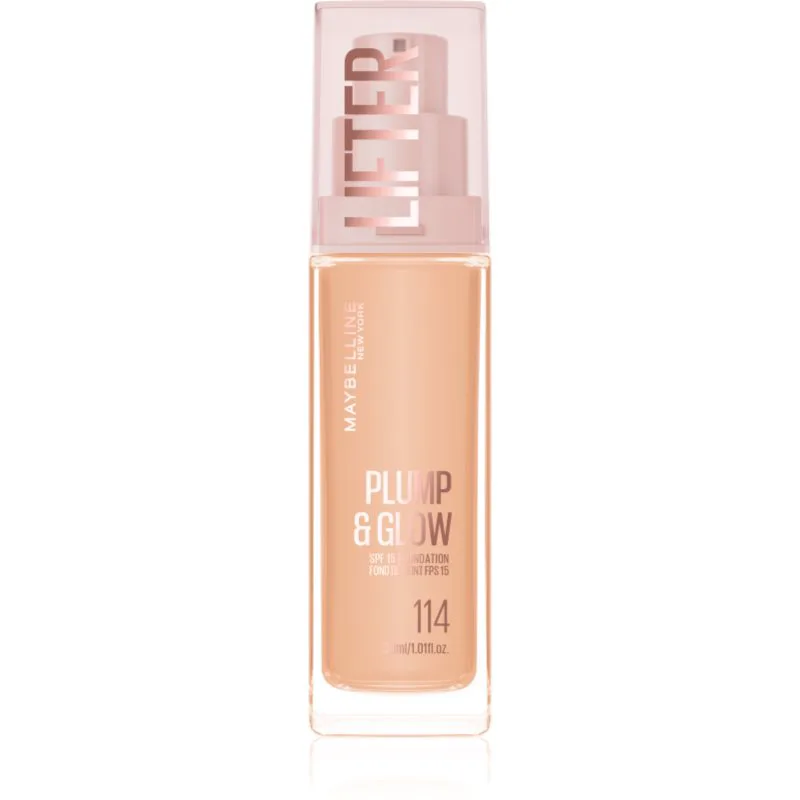 MAYBELLINE NEW YORK Lifter Plump & Glow λαμπρυντικό μεικ απ για φυσική εμφάνιση απόχρωση 114 30 ml