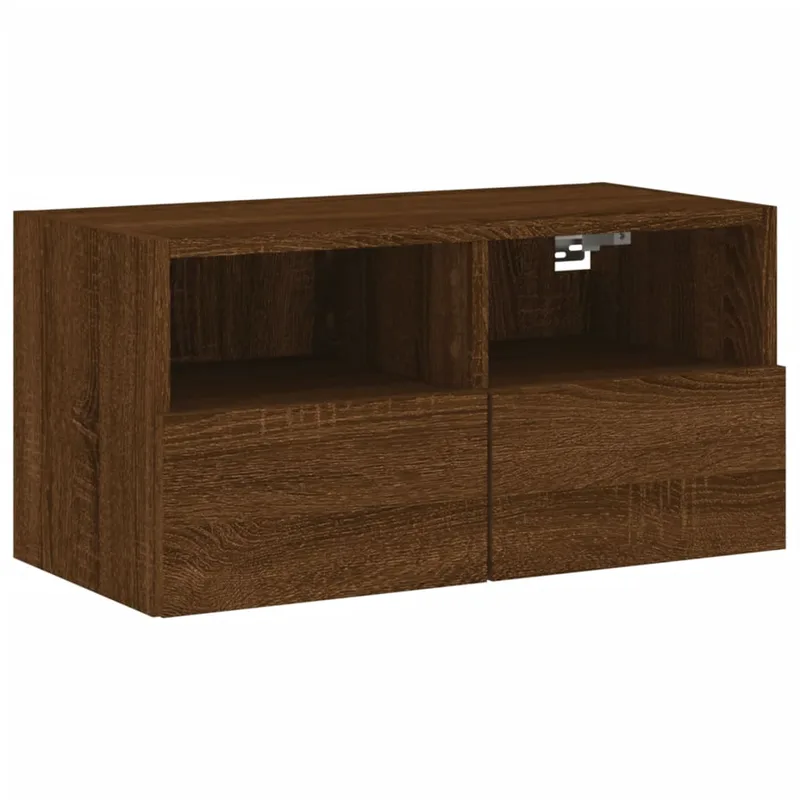 vidaXL Ντουλάπι Τοίχου Τηλεόρασης Καφέ Δρυς 60x30x30εκ. Επεξ. Ξύλο
