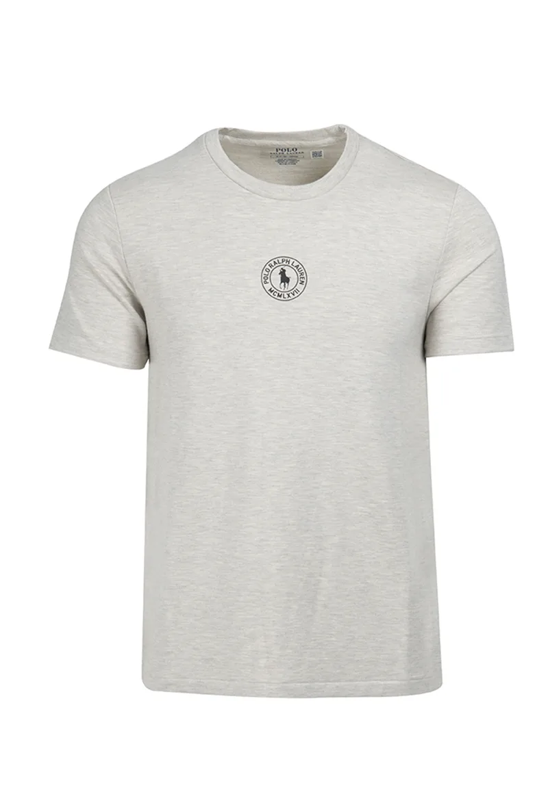 ΑΝΔΡΙΚΟ T-SHIRT CREW POLO RALPH LAUREN ΚΟΝΤΟΜΑΝΙΚΟ ΚΑΝΟΝΙΚΗ ΓΡΑΜΜΗ ΓΚΡΙ