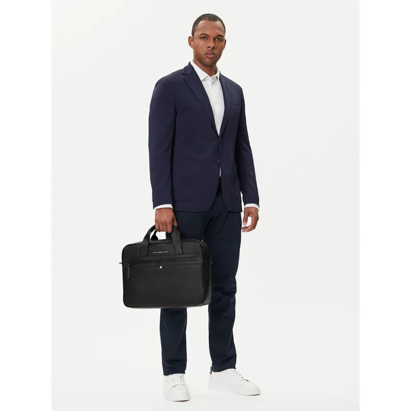 Τσάντα για laptop Tommy Hilfiger Essential Pu Computer Bag AM0AM09507 Μαύρο