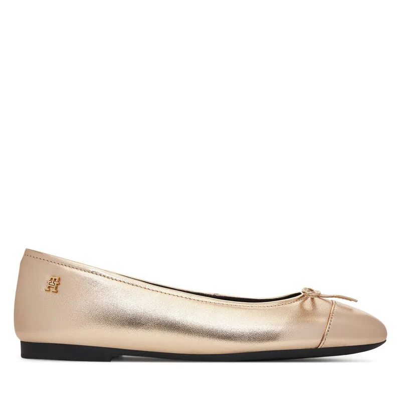 Μπαλαρίνες Tommy Hilfiger Metallic Toe-Cap FW0FW08920 Χρυσό