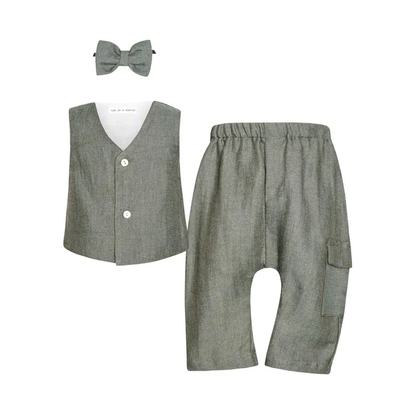 Σετ μπεμπέ αγόρι two in a castle-T6420-GREY