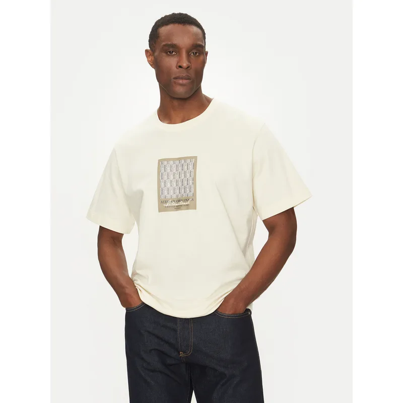 Jack & Jones T-Shirt Islington 12273019 Εκρού Loose Fit