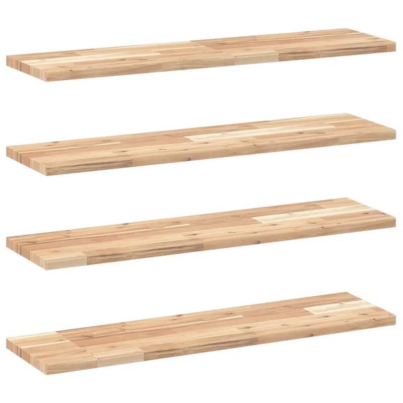 vidaXL Ράφια Πλωτά 4 τεμ. 100x20x2 εκ. από Μασίφ Ξύλο Ακακίας