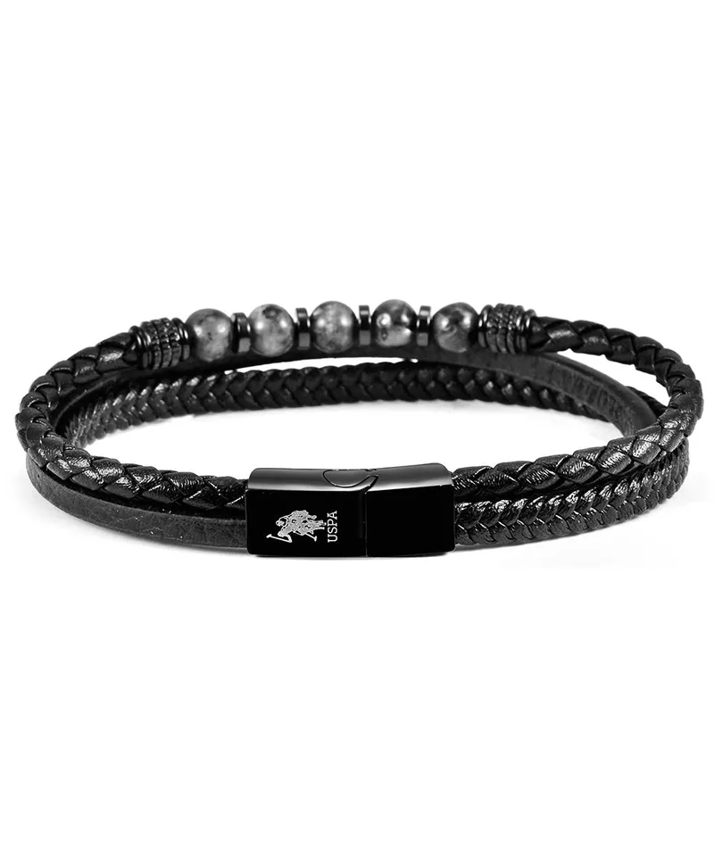 U.S. POLO Βραχιόλι από Aνοξείδωτο ατσάλι Black JW9180BR