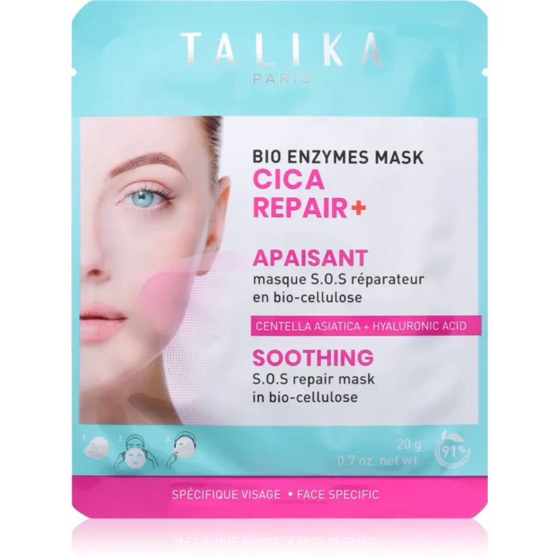 Talika Bio Enzymes Cica Repair Soothing φύλλο μάσκας για προβληματική επιδερμίδα, ακμή 20 γρ