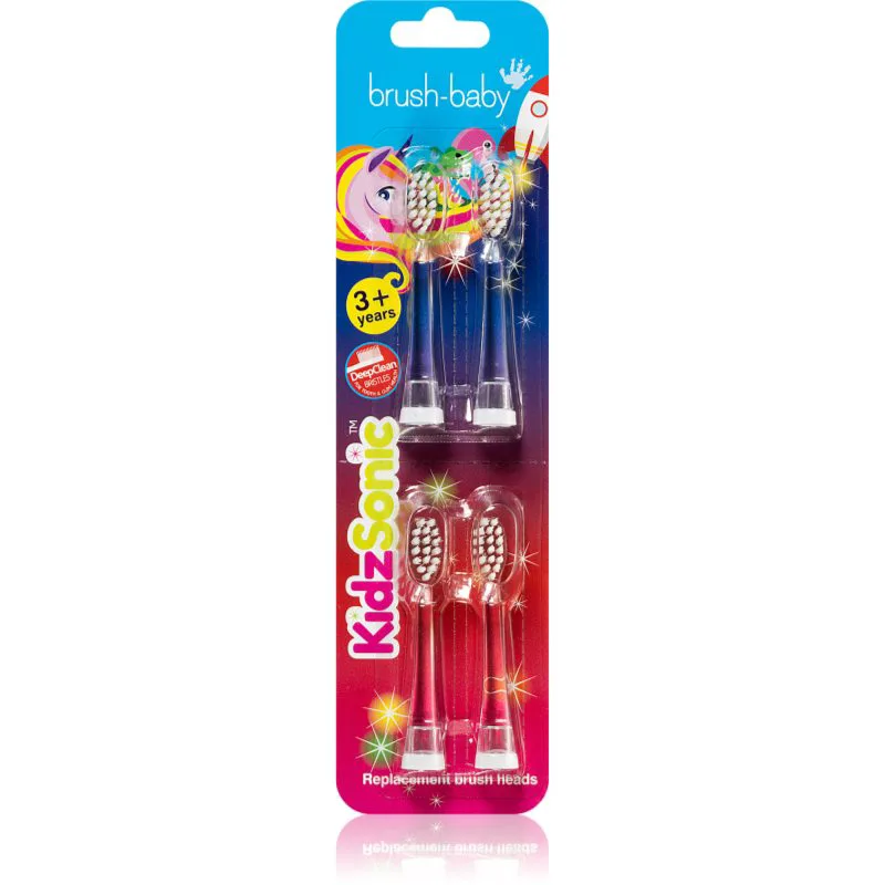 Brush Baby KidzSonic ανταλλακτική κεφαλή για οδοντόβουρτσα για παιδιά από 3 ετών 4 τμχ