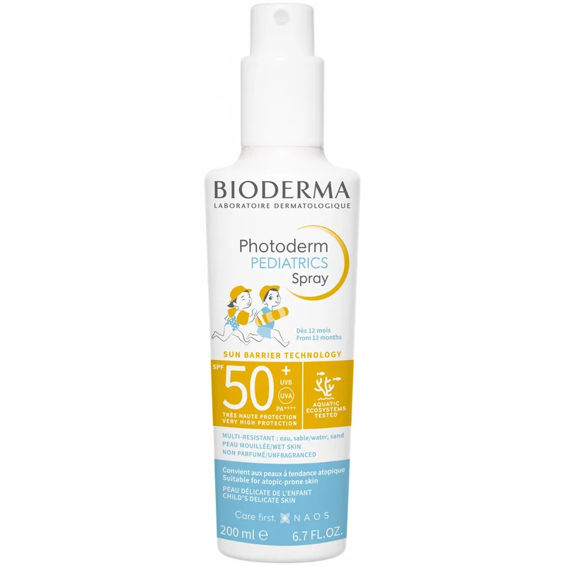 Bioderma Photoderm Pediatrics Spray Spf50+, Αντηλιακό Spray Προσώπου, Σώματος Πολύ Υψηλής Προστασίας για Βρέφη & Παιδιά 200ml