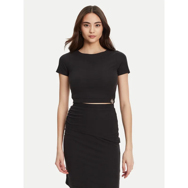 Guess T-Shirt W5YP14 KAQL2 Μαύρο Regular Fit