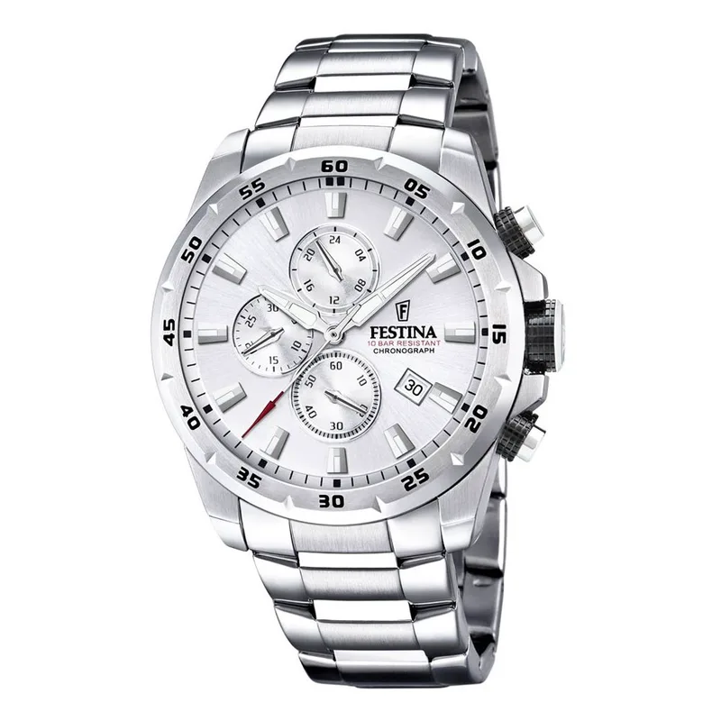 FESTINA Gents Chronograph Silver Stainless Steel Bracelet F20463/1