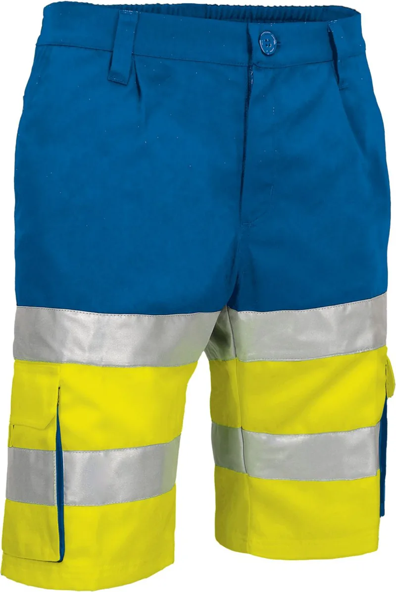 Hi-Vis βερμούδα BRANDON Valento BEVABRAAY Fluo Yellow-Royal Blue
