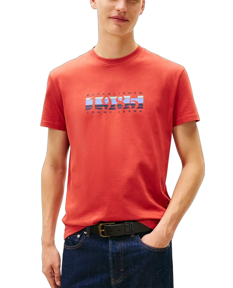 Ανδρικό T-shirt Κόκκινο Tommy Jeans DM0DM22307-XL0