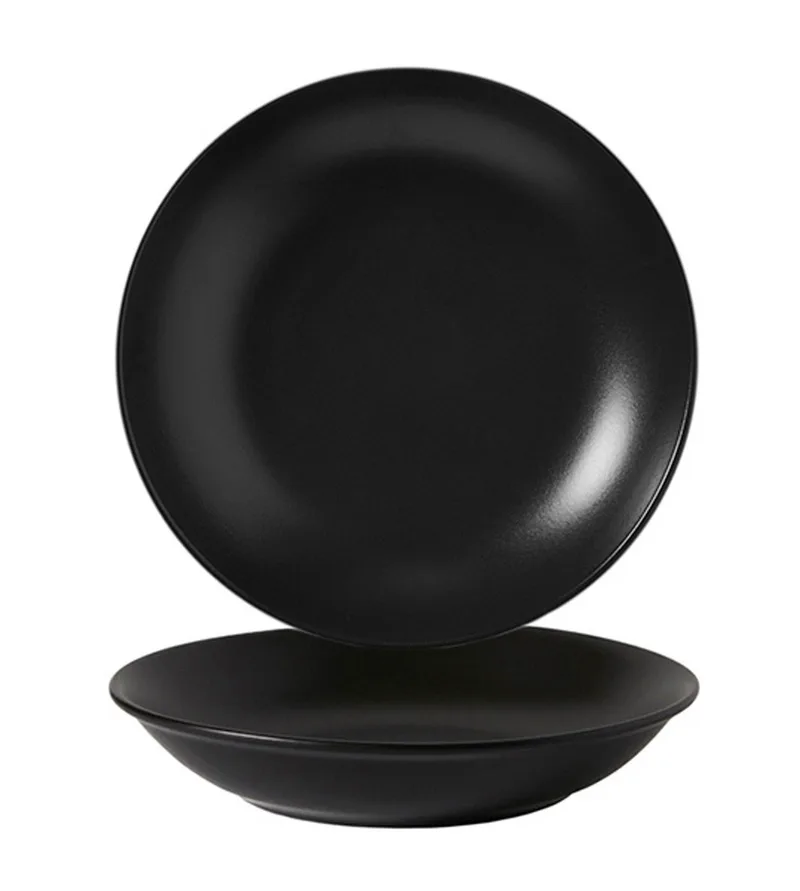Gural Πιάτο Βαθύ Πορσελάνης Bodrum Matt Black 20cm