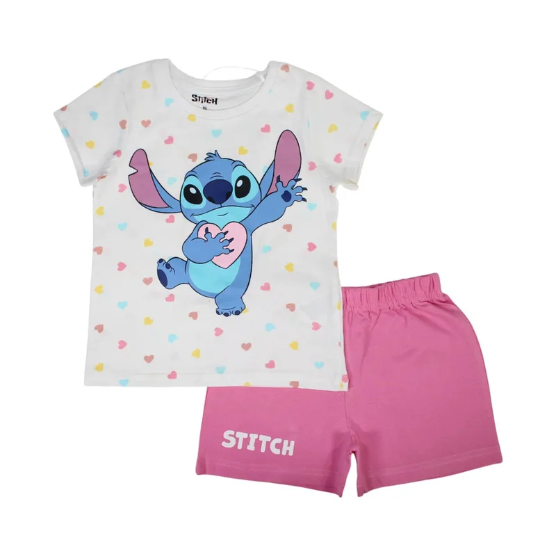 ©DISNEY ΠΑΙΔIΚΟ ΣΕΤ T-SHIRT ΒΕΡΜΟΥΔΑ LILO AND STITCH 1768 - ροζ ΡΟΖ