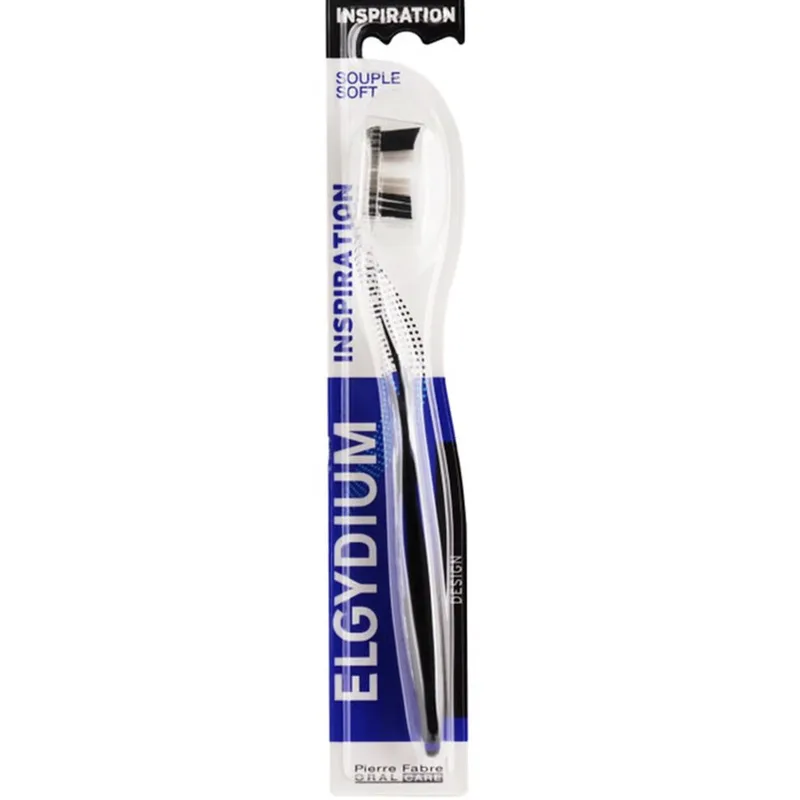 Elgydium Inspiration Soft Χειροκίνητη Μαλακή Οδοντόβουρτσα για Άνετο Καθαρισμό & στα πιο Δύσκολα Σημεία 1 Τεμάχιο - Μαύρο