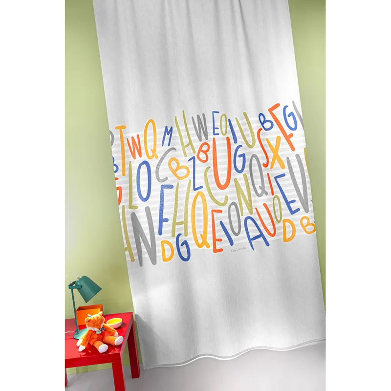Κουρτίνα Με Τρέσα 145X270 Guy Laroche Bebe Letters Multi (145x270)