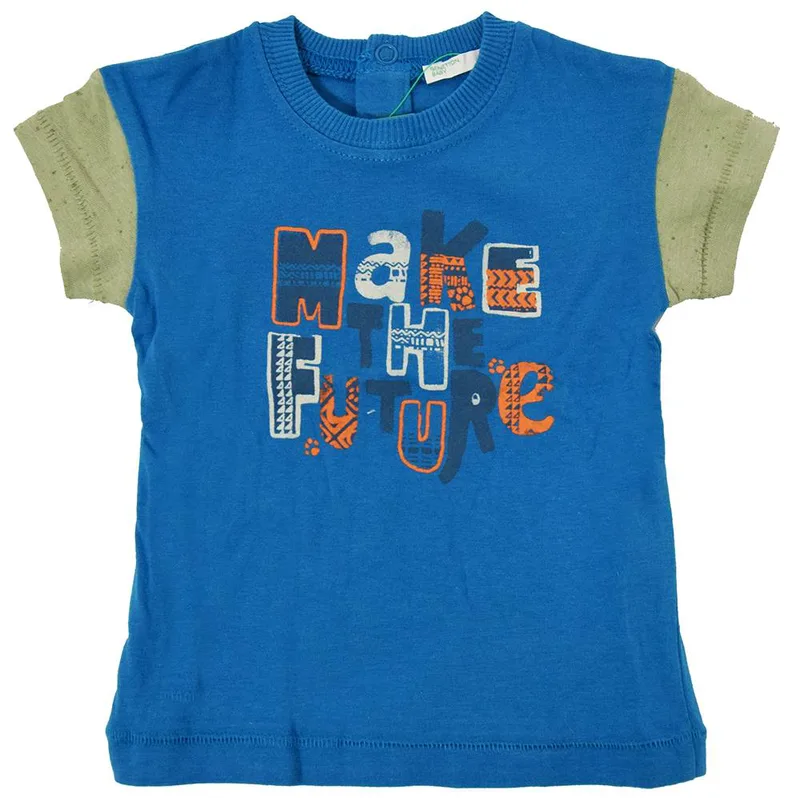 T-SHIRT BENETTON GREEN ROOTS HIM BABY ΠΕΤΡΟΛ (68 CM)-(6-9 ΜΗΝΩΝ)