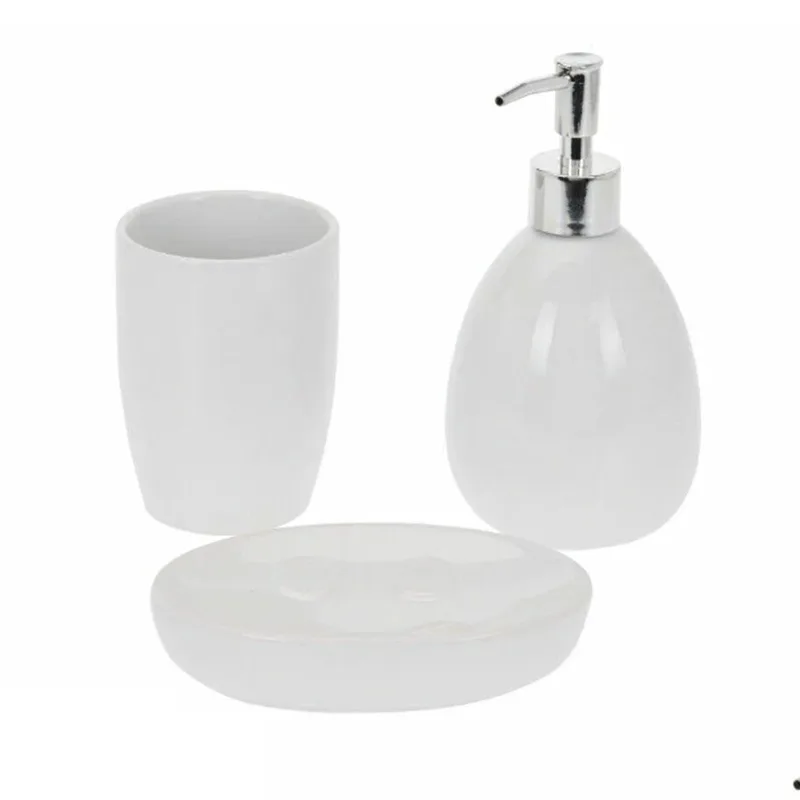 Σετ Μπάνιου 3τμχ Δολομίτη White MRShome 0100001 (Χρώμα: Λευκό, Υλικό: Δολομίτης) - MRS HOME - sl-DF-0100001