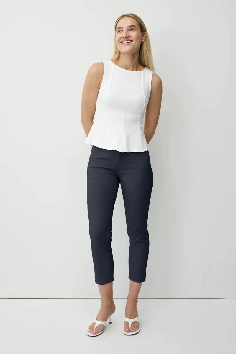 Anna Montana Γυναικείο Παντελόνι Slim Fit 7/8 Σε Ίσια Γραμμή