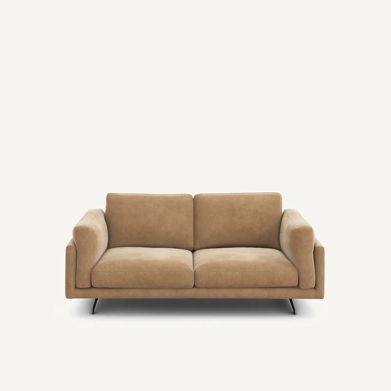 Διθέσιος καναπές από βαμβακερό βελούδο stonewashed Μ99xΠ188xΥ82cm