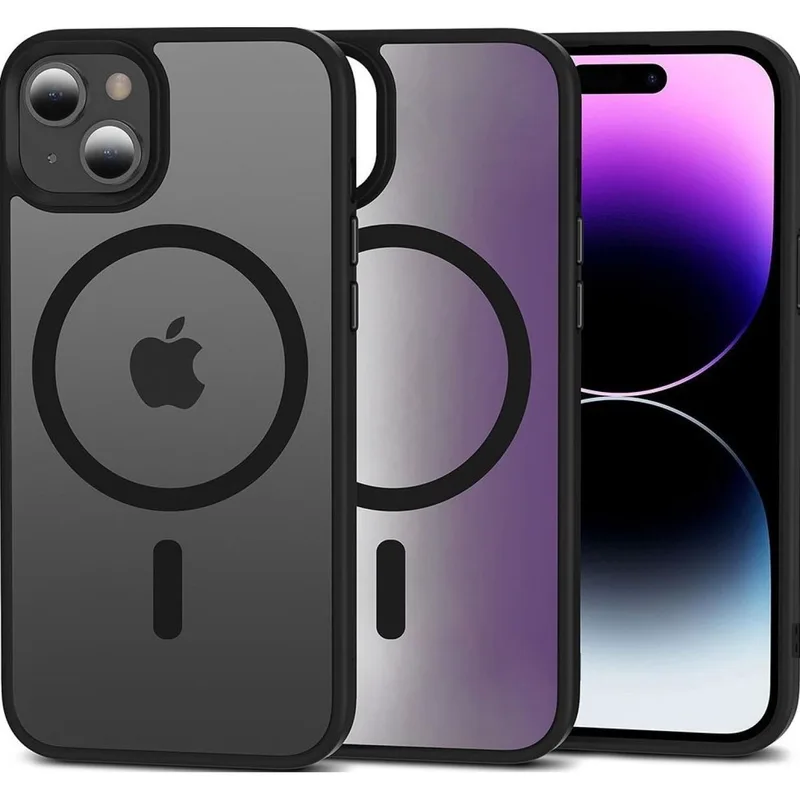 Θήκη iPhone 14 Plus Bodycell MagSafe Backcover Σκληρή Ημιδιάφανη με MagSafe - Matte Black (5206015083693)