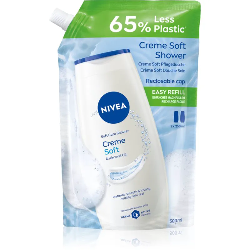 NIVEA Creme Soft κρεμώδες τζελ για ντους ανταλλακτικό 500 ml