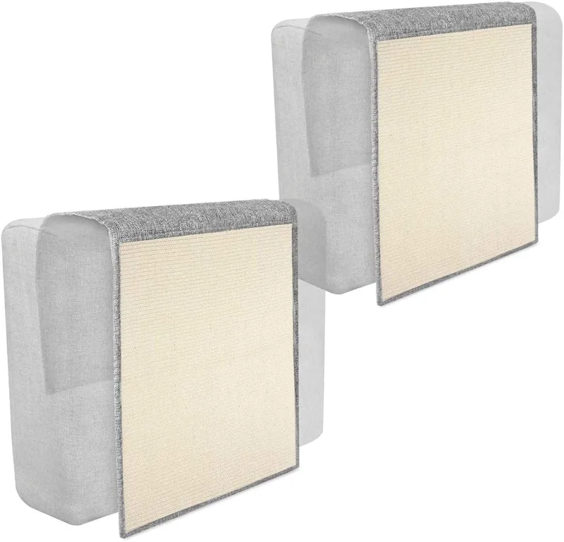 Navaris 2 Cat Scratch Mats Sofa Shield - Σετ με 2 Ονυχοδρόμια / Προστατευτικά για Καναπέ από Γρατζουνιές Γάτας - 130 x 45 cm - Light Grey / White (46354.25.02)