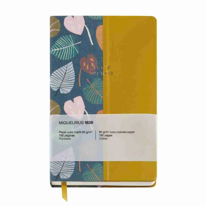 Miquelrius Σημειωματάριο 96Φ Dots Α5 Autumn Leaves Πράσινο/ Ochre