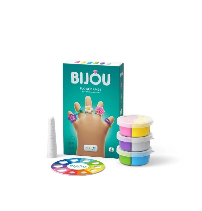 Παιχνίδι με πηλό Hey Clay - Bijou Flower Rings