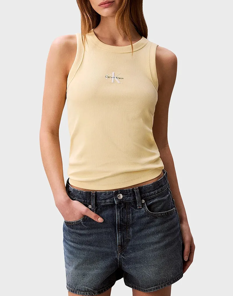 CALVIN KLEIN JEANS SL MONOGRAM RIB TANK LV047E200G-4MY LightYellow