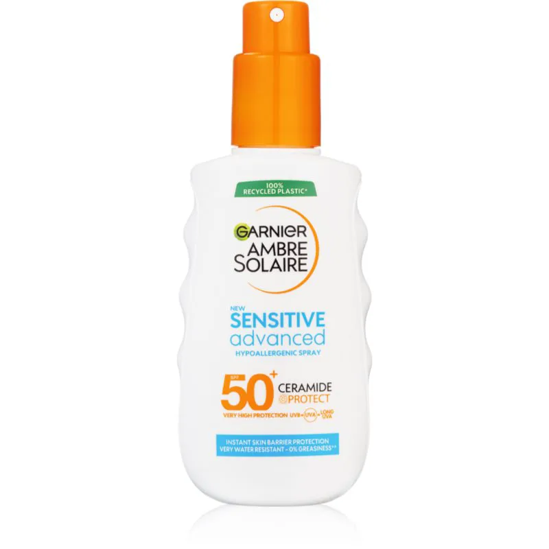 Garnier Ambre Solaire Sensitive Advanced αντηλιακό σπρέι για ευαίσθητο δέρμα SPF 50+ 150 ml