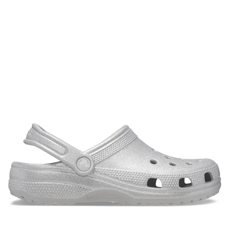 Παντόφλες Crocs Classic Glitter Clog 205942 Ασημί