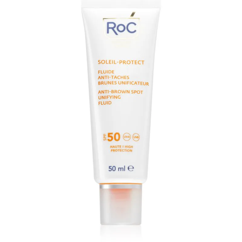RoC Soleil Protexion+ Anti Brown Spots Unifying Fluid ελαφρύ προστατευτικό υγρό κατά των σκούρων κηλίδων SPF 50 50 ml