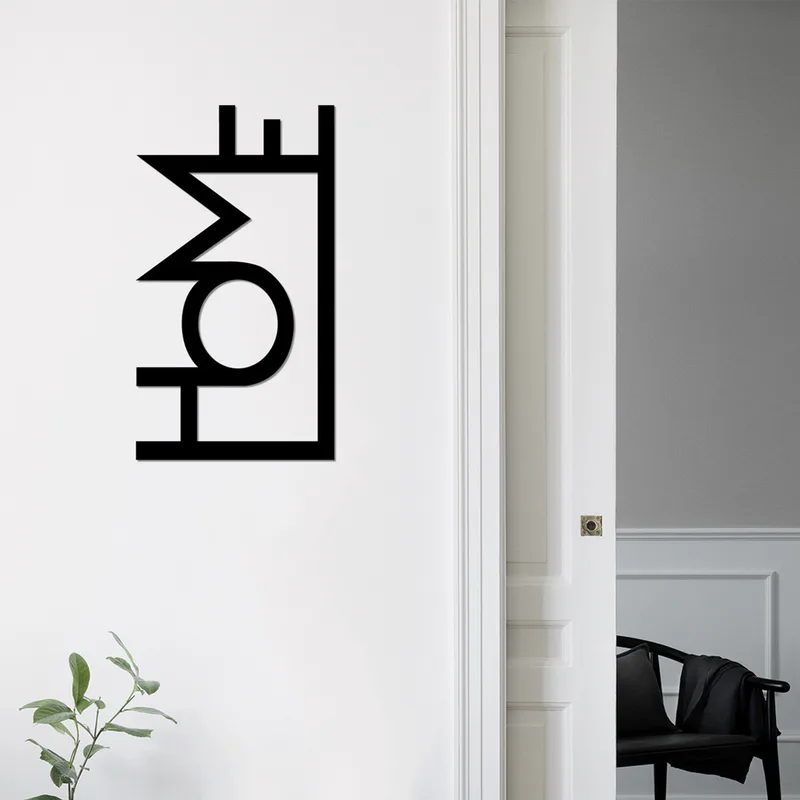 Μεταλλικό Διακοσμητικό Τοίχου Home - Black 891Tnl1404 28x50 cm