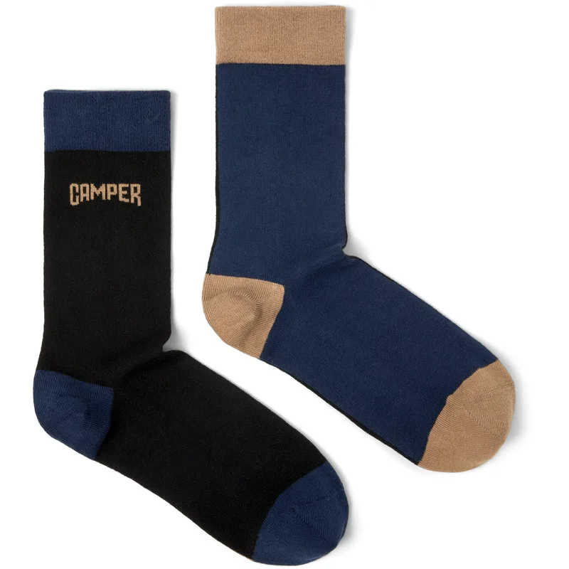 CAMPER Socks - Unisex Κάλτσες - Μαύρο,Μπεζ,Μπλε, Μέγεθος L, Cotton fabric